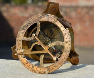 Antique Vintage 4  Brass Sundial Compass Nautical Decor From West London