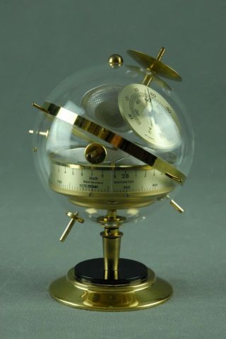Vintage Sputnik Weather Station Barometer Thermometer Art Deco 60s 70s 80s