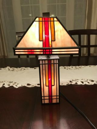 Vintage Tiffany Style Lamp Colorful Plastic Shade