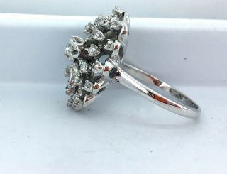 antique 1/2 ct NATURAL DIAMOND right hand ring SOLID 14k white GOLD 2