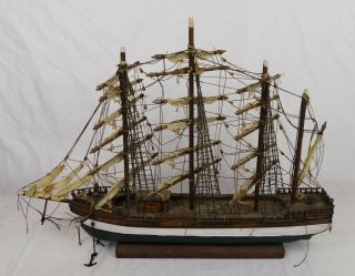 Vintage Wooden Model of 19th Century British Clipper Ship 2