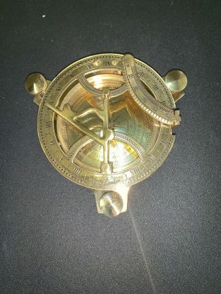 4.  25 " Brass Sundial Compass Anchor West London Etched Nautical Retro Decor