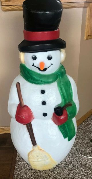 Vintage Lighted Empire Plastic Blow Mold 40 " Frosty Snowman Blow Mold Carrot