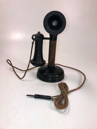 Antique Vintage Kellogg Candlestick Tabletop Telephone Pat.  1901 - 1908 Bakelite