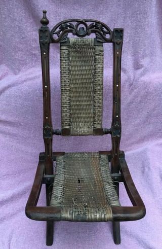 Antique Hardwood Folding Campaign Chair Restoration Project For The Winter
