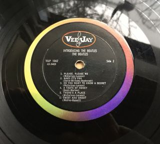 Introducing The Beatles 1964 Vee - Jay Records 1062 Oval Label Mono 2