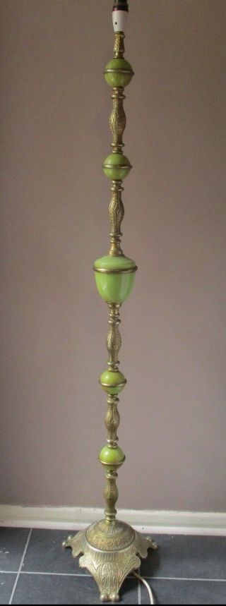 Unique Vintage Persian Style Alabaster Tall Floor Lamp