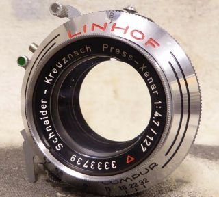 Vintage Linhof Schneider 127mm F/4.  7 Press Xenar Coated Camera Lens