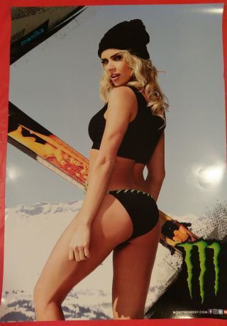 Monster Energy Girls Poster Snowboarding Hottie - Monika (22 X 15.  5)