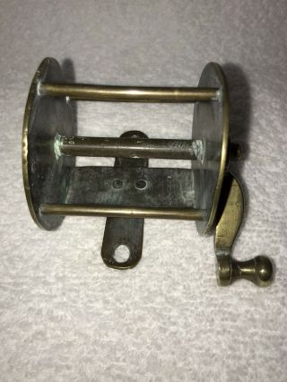 Antique Early 1800’s Handmade Brass Casting Fishing Reel