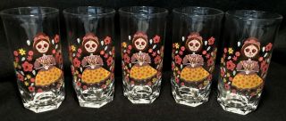 Doña Maria Catrinas Day Of The Dead Limited Edition Glasses Set Of 5