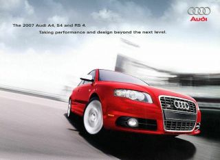 Audi 2007 A4 S4 Rs 4 & Avant Full Line Usa Sales Brochure