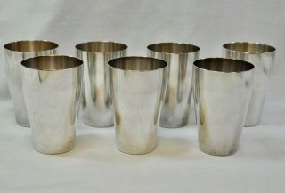 Vintage Wmf Silver Plated Set Of 7 Julep Cups (moh)