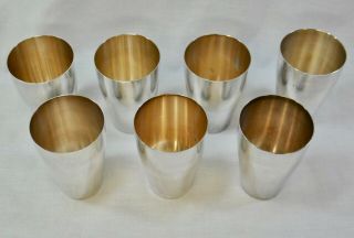 Vintage WMF Silver Plated Set of 7 Julep Cups (MOH) 2