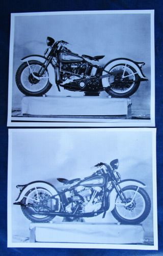 Vintage Harley Davidson Knucklehead Publicity Photographs Motorcycle Big Twin