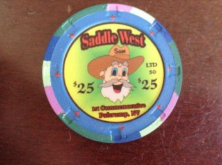 Rare 25.  00 Chip From The Saddle West Casino In Pahrump Nv