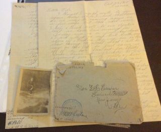 Wwi Letter France,  Co D 303 Am.  Tran Captured Territory Saw Planes Fighting,  Tra
