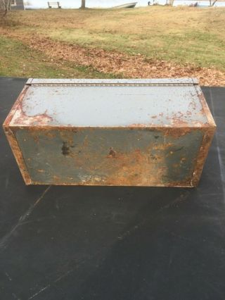 Vintage Rusty Craftsman Metal Tool Box with Removable Tray Garage Prop 3