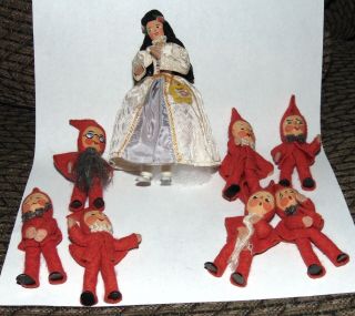 Vtg Baps Dolls Snow White & The 7 Dwarfs Germany Von Arps