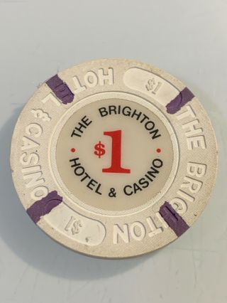 The Brighton $1 Casino Chip Atlantic City Nj 3.  99