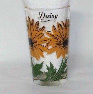 Vintage Boscul Peanut Butter Glass Tumbler 11 Oz Golden Daisy - Name On Top
