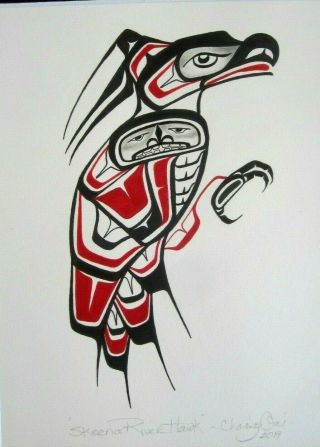Northwest Coast Art - Haida River Hawk - Painting