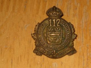 Ww1 Cef Canadian Collar Badge 112th Canadian Infantry Nova Scotia