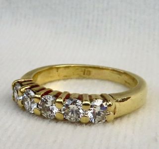 CLASSIC.  90 CT.  BRILLIANT CUT DIAMOND 18K GOLD WEDDING ANNIVERSARY BAND RING 2