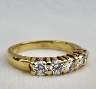 CLASSIC.  90 CT.  BRILLIANT CUT DIAMOND 18K GOLD WEDDING ANNIVERSARY BAND RING 3