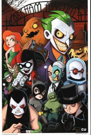 Chris Uminga Signed Batman Dc Comic Art Print Joker Catwoman Harley Quinn Ivy