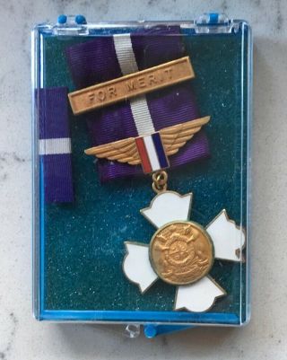 Vintage Missouri State National Guard Ww2 Era For Merit Medal Ribbon Badge Bar