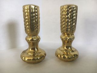 Vintage Brass Lamp Finial Pair/ 2.  5 Inch Antique