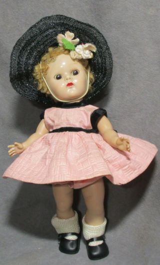 Vintage Vogue Clothes For Ginny Doll - 1956 Pink Dress W/hat - Muffie,  Ginger Too