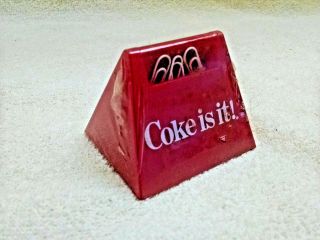 Coca - Cola Paper Clip Holder W/clips - Unique 6 Pack Shape - Coke Is It Nos