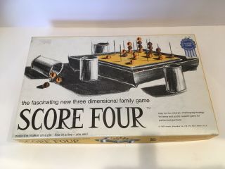 Vintage Score Four Board Game 1968 Made In Usa By Lakeside - Complete