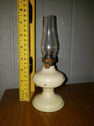 Antique Primitive P & A Mfg Co Acorn Miniature Yellow Metal Oil Lamp Early 1900s