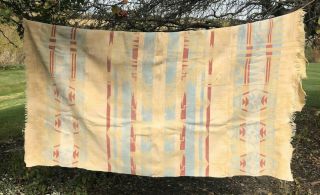 Vintage Esmond R.  I.  Camp Blanket Southwest Design Cotton Yellow Pink Cabin Decor