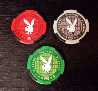 Playboy Chip Poker Casino Las Vegas Set Of 3 Playboy Bunny