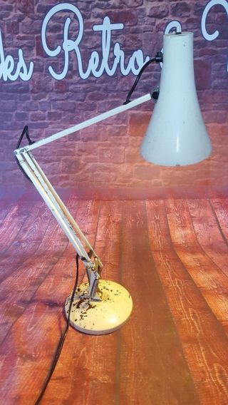 Vintage Retro Industrial White Anglepoise 90 Adjustable Desk Table Lamp