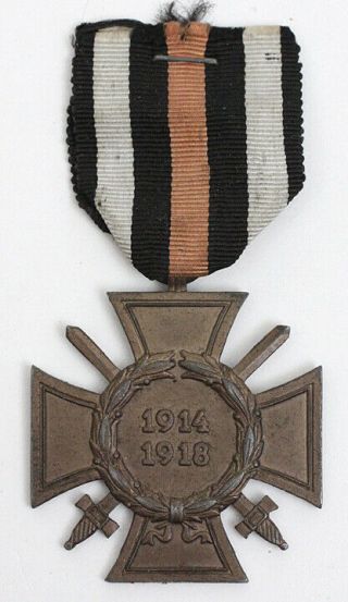 Orig Wwi German Hindenburg Cross 1914 1918 Medal