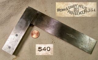 Brown & Sharpe No 540 6 Inch Machinist Try Square Tool Read