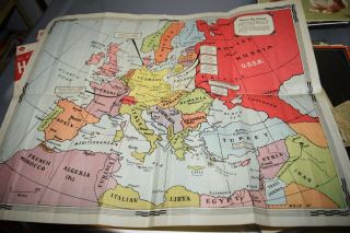 Antique Map Of Europe War Time Map Germany Ww1