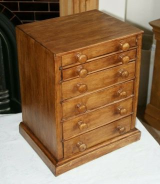 A Vintage Six Drawer Miniature Walnut Specimen Chest Of Drawers,  Collectors