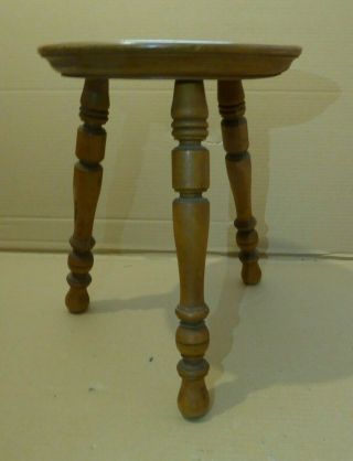 Antique Wooden Milking Stool 3 Legged Legs 1906