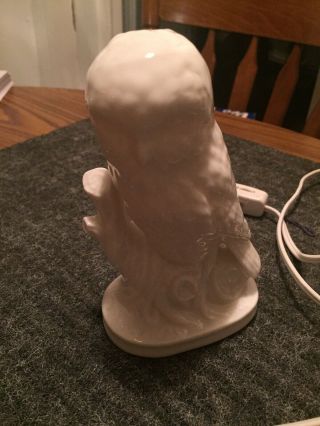 Vintage White Owl Lamp Oil Warmer I.  W.  Rice Made In Japan Irice - Very Charming