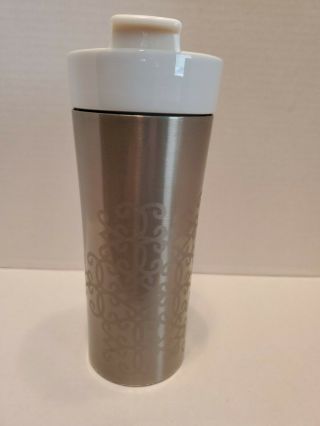 Starbucks Coffee 2012 Tazo Tea Stainless Glass Travel Tumbler 12 Oz To Go Cup