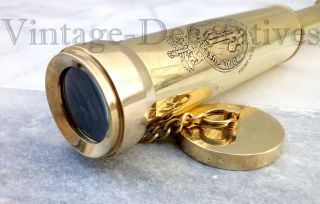Collectible Engraved Brass Telescope Handmade Marine Navy Telescope Pocket Gift