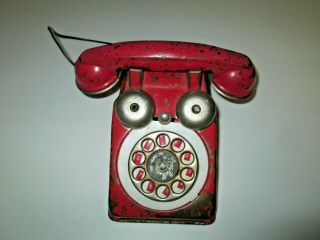Vintage Gong Bell Co East Hampton Conn Metal Dial Telephone Toy