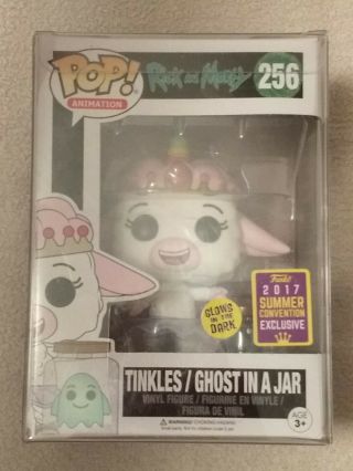 Funko Pop 2017 Sdcc Animation: 256 Rick And Morty Tinkles Ghost In A Jar Glow