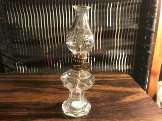 Vintage Antique Oil Lamp Brass & Glass Princess House Made In Taiwan 7 "